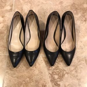 Nine West black leather heels size 6